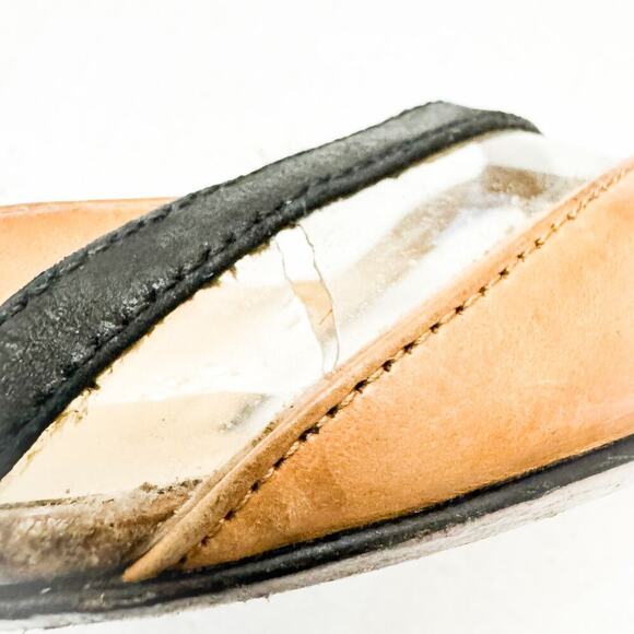 Michael Kors Collection Jodi Optic White Tan Shoes Black Outline Size 6.5 - Picture 5 of 5